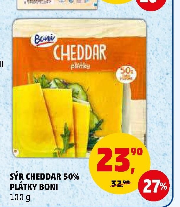 SÝR CHEDDAR 50% PLÁTKY BONI - Penny Market aktualniletaky.eu