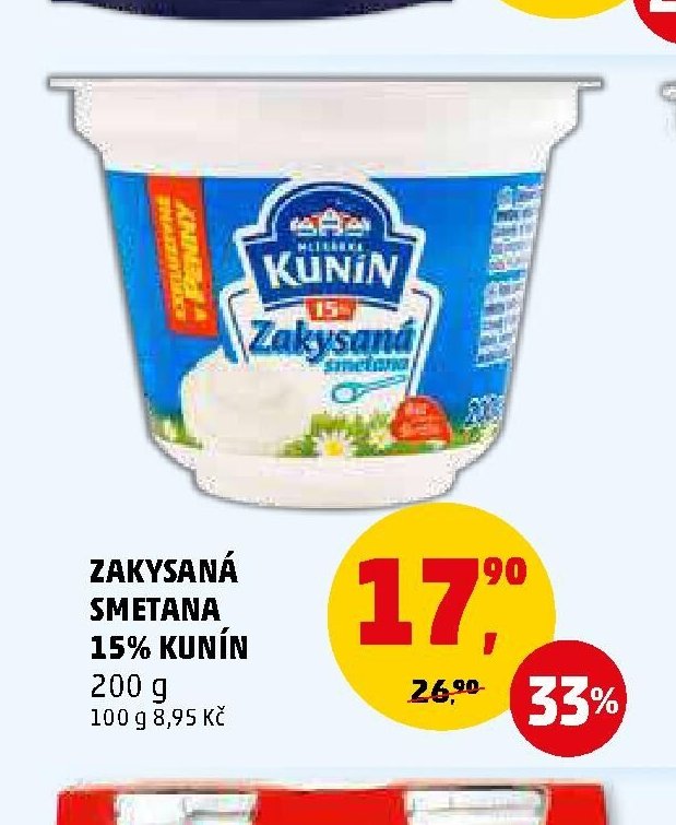 Zakysaná smetana 15% Kunín - Penny Market aktualniletaky.eu
