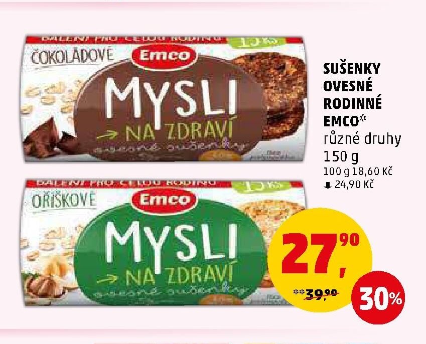 SUŠENKY OVESNÉ RODINNÉ EMCO různé druhy 150 g - Penny Market aktualniletaky.eu