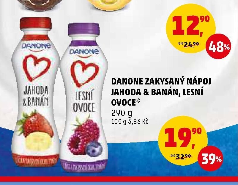 Danone zakysaný nápoj jahoda & banán, lesní ovoce - Penny Market aktualniletaky.eu