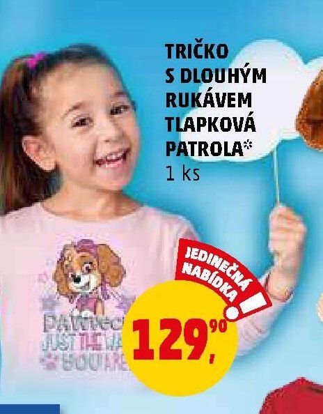 Tričko s dlouhým rukávem Tlapková patrola - Penny Market aktualniletaky.eu