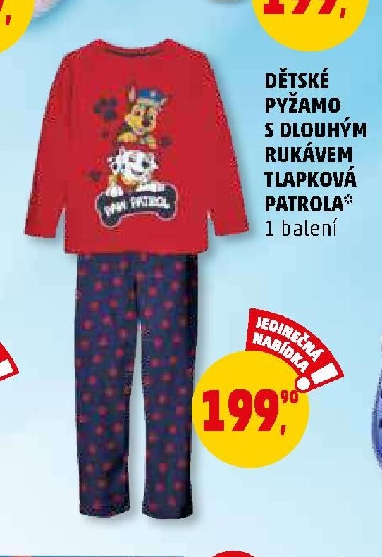 Dětské pyžamo s dlouhým rukávem Tlapková patrola - Penny Market aktualniletaky.eu