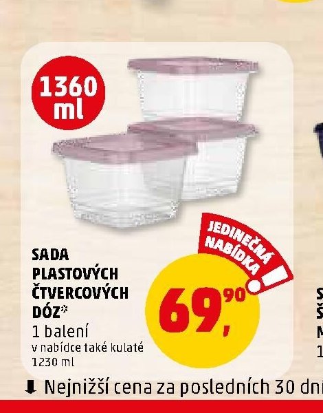 Sada plastových čtvercových dóz - Penny Market aktualniletaky.eu