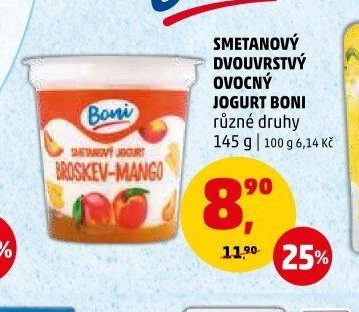 SMETANOVÝ DVOUVRSTVÝ OVOCNÝ JOGURT BONI - Penny Market aktualniletaky.eu