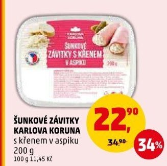 ŠUNKOVÉ ZÁVITKY KARLOVA KORUNA s křenem v aspiku 200 g - Penny Market aktualniletaky.eu