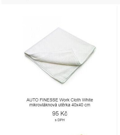 AUTO FINESSE Work Cloth White mikrovláknová utěrka 40x40 cm
