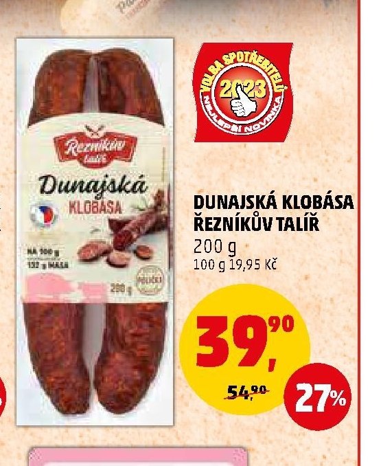 DUNAJSKÁ KLOBÁSA ŘEZNÍKŮV TALÍŘ 200 g - Penny Market aktualniletaky.eu