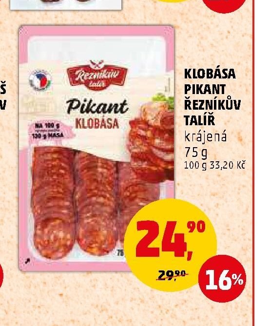 KLOBÁSA PIKANT ŘEZNÍKŮV TALÍŘ 75 g - Penny Market aktualniletaky.eu