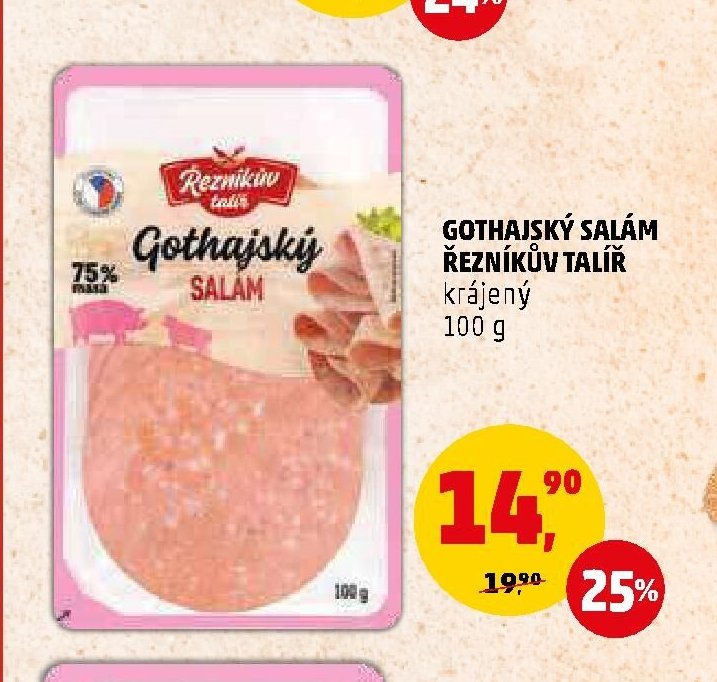 GOTHAJSKÝ SALÁM ŘEZNÍKŮV TALÍŘ krájený 100 g - Penny Market aktualniletaky.eu