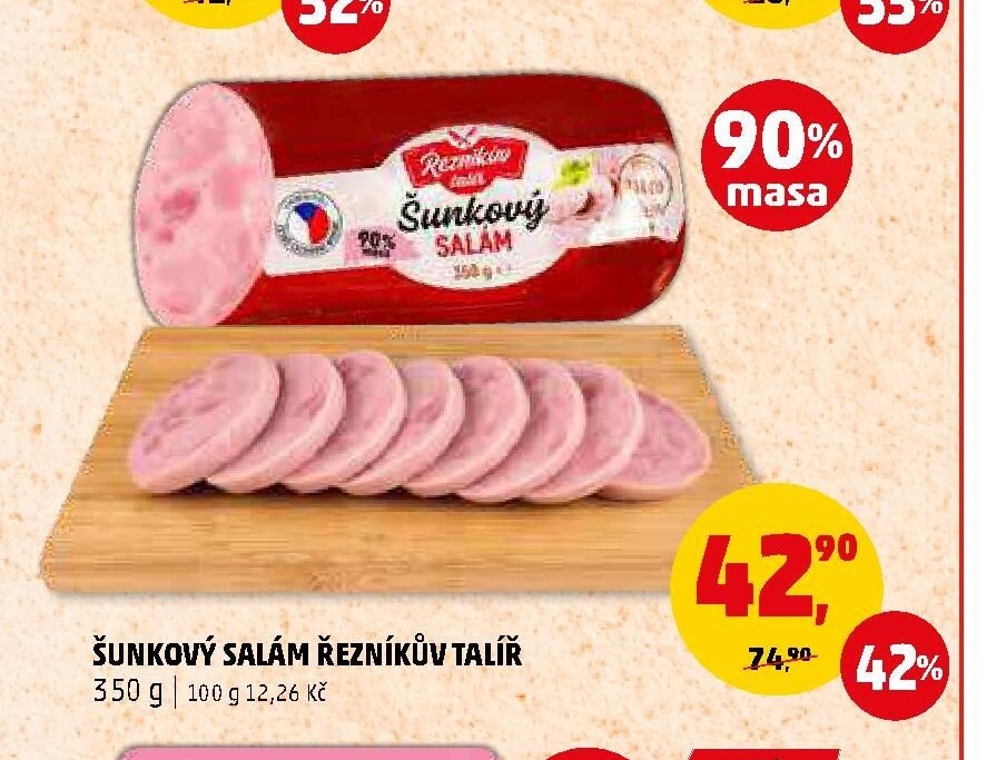 ŠUNKOVÝ SALÁM ŘEZNÍKŮV TALÍŘ 350 g - Penny Market aktualniletaky.eu