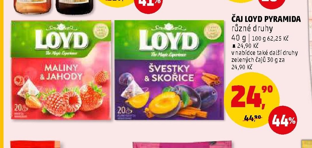 Čaj Loyd pyramida různé druhy - Penny Market aktualniletaky.eu