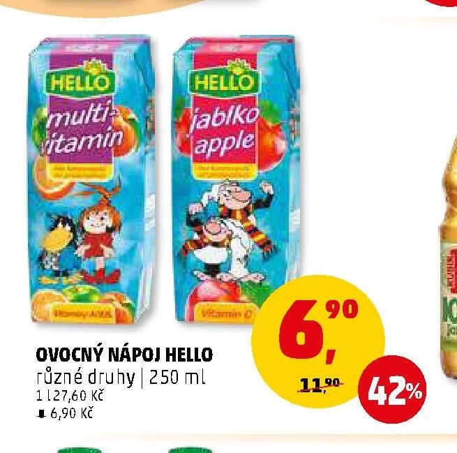 Ovocný nápoj Hello různé druhy 250 ml - Penny Market aktualniletaky.eu