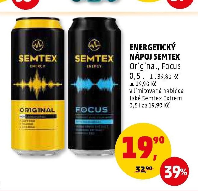 Energetický nápoj Semtex Original, Focus 0,5 l - Penny Market aktualniletaky.eu