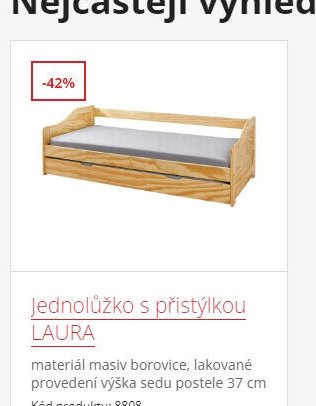 Jednolůžko s přistýlkou LAURA