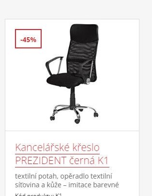 Kancelářské křeslo PREZIDENT černá K1