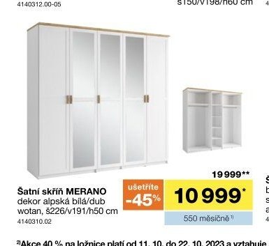 Šatní skříň MERANO