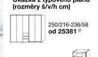 Šatní skříň LOFT 250/216-236/58