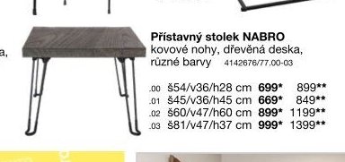 Přístavný stolek NABRO
