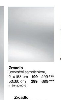 Zrcadlo upevnění samolepkou
