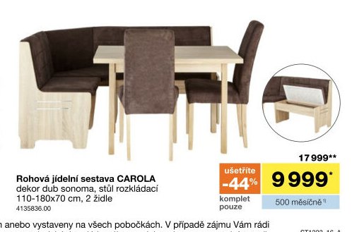 Rohová jídelní sestava CAROLA