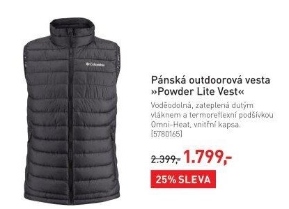 Pánská outdoorová vesta Powder Lite Vest - Intersport aktualniletaky.eu