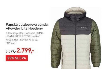 Pánská outdoorová bunda Powder Lite Hooden - Intersport aktualniletaky.eu