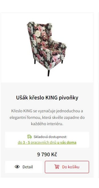 Ušák křeslo KING pivoňky - Jamall aktualniletaky.eu