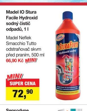 Madel IO Stura Facile Hydroxid sodný čistič odpadů, 1 l