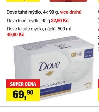 Dove tuhé mýdlo, 4x 90 g, více druhů