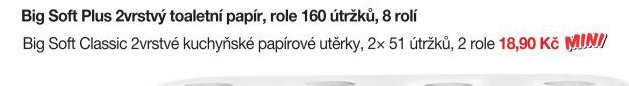 Big Soft Classic 2vrstvé kuchyňské papírové utěrky, 2x 51 útržků, 2 role