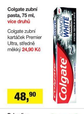 Colgate zubní pasta, 75 ml, více druhů / Colgate zubní kartáček Premier Ultra, středně měkký 24,90 Kč