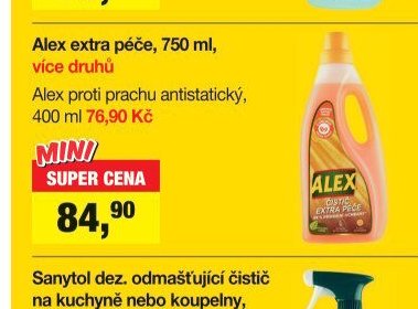 Alex extra péče, 750 ml, více druhů / Alex proti prachu antistatický, 400 ml 76,90 Kč