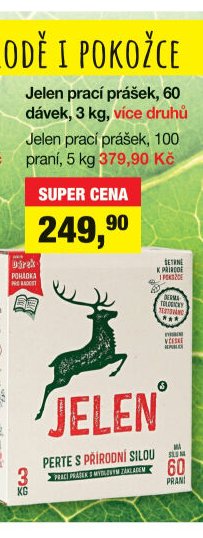 Jelen prací prášek, 60 dávek, 3 kg