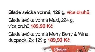 Glade svíčka vonná, 129 g, více druhů