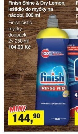 Finish Shine & Dry Lemon, leštidlo do myčky na nádobí, 800 ml