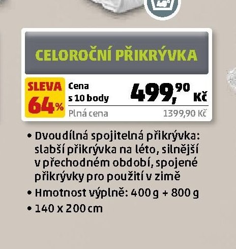 Celoroční přikrývka - Penny Market aktualniletaky.eu