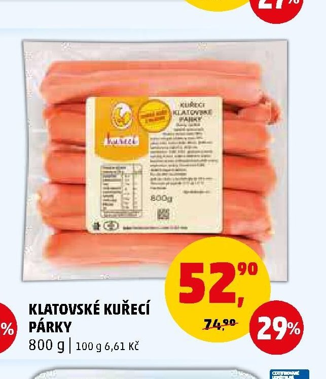 Klatovské kuřecí párky 800 g - Penny Market aktualniletaky.eu