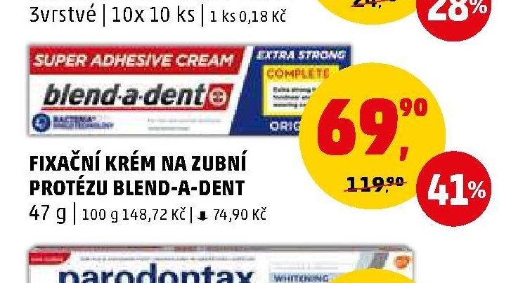 Fixační krém na zubní protézu Blend-a-dent - Penny Market aktualniletaky.eu