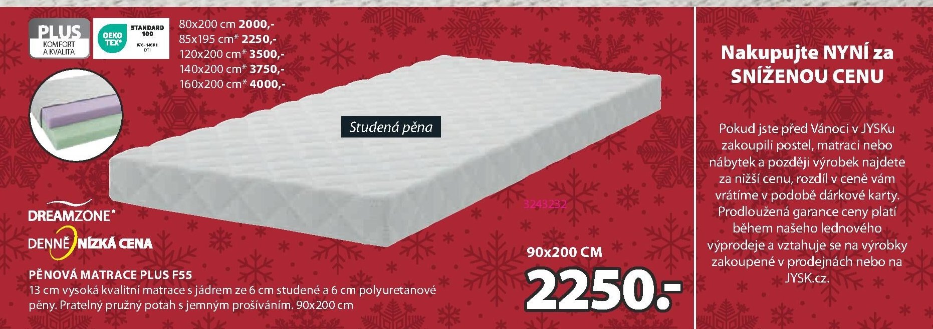 DREAMZONE PĚNOVÁ MATRACE PLUS F55 - Jysk aktualniletaky.eu