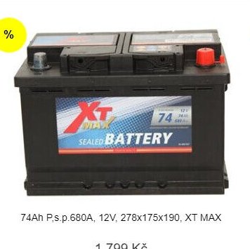 74Ah P.s.p.680A, 12V, 278x175x190, XT MAX