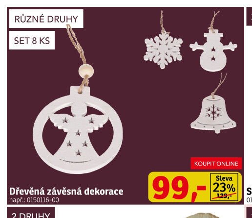 Dřevěná závěsná dekorace