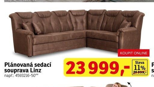 Plánovaná sedací souprava Linz