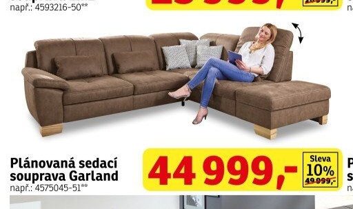 Plánovaná sedací souprava Garland