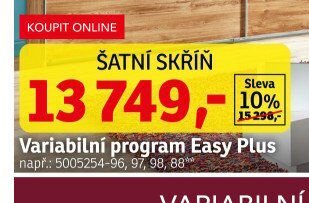 Šatní skříň Variabilní program Easy Plus