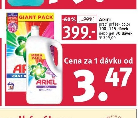 Ariel prací prášek color