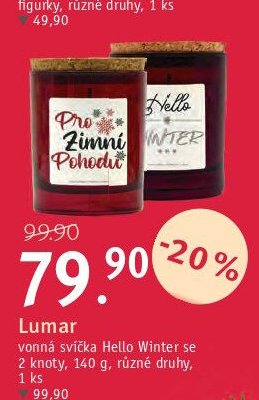 Lumar vonná svíčka Hello Winter