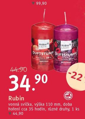 Rubin vonná svíčka