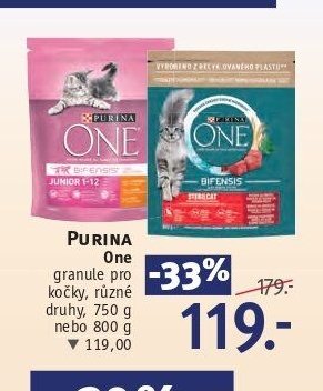 PURINA One granule pro kočky, různé druhy, 750 g nebo 800 g