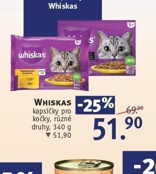 WHISKAS kapsičky pro kočky, různé druhy, 340 g