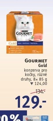 GOURMET Gold konzerva pro kočky, různé druhy, 8x 85 g